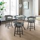 Armen Living Naomi and Lorin 4-Piece Black/Clear/Gray Counter Dining Set-1