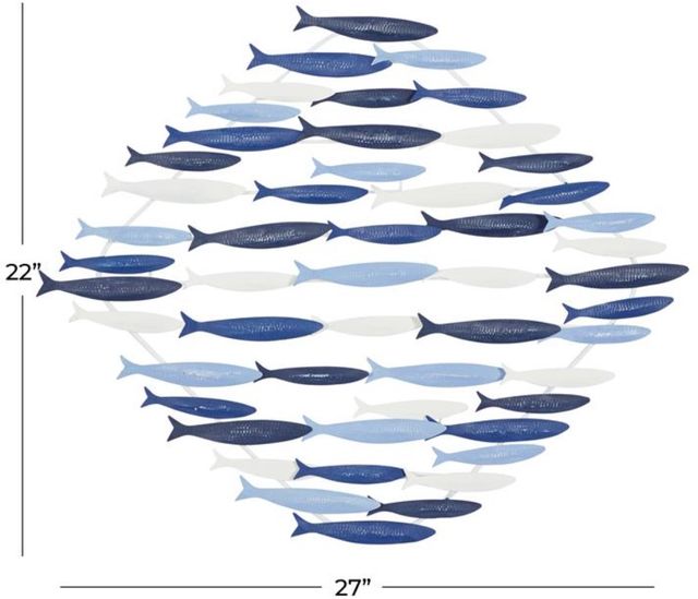 Deco Marche Blue Fish Wall Decor-3