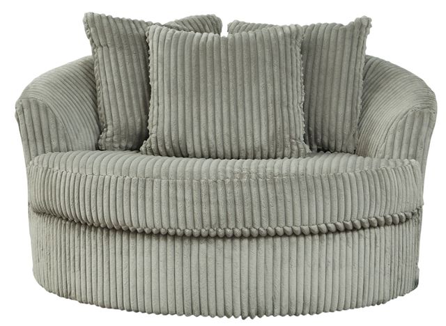 Signature Design by Ashley® Lindyn Fog Oversized Swivel Accent Chair-1
