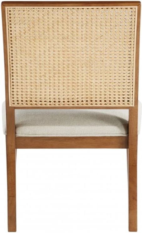 Meridian Furniture Butterfly Cream/Walnut Upholstered Dining Chair-3