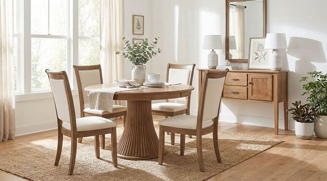 Archbold Furniture Customizable Fluted Pedestal Table-1