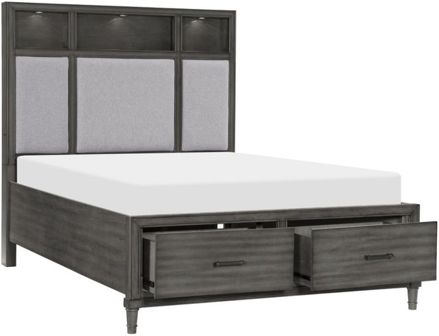 Homelegance® Wittenberry Gray California King Upholstered Platform Bed-3