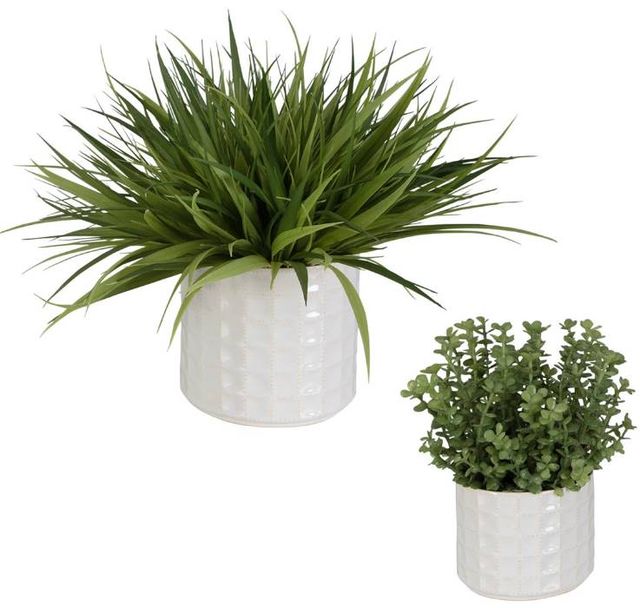 Uttermost® Edgewood 2-Piece Green/White Greenery Set-0