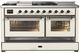 Ilve® Majestic III 60" Antique White Pro Style Dual Fuel Natural Gas Range with French Top and Burnished Trim-2