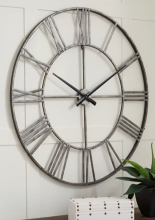 Signature Design by Ashley® Paquita Antique Silver Wall Clock-3