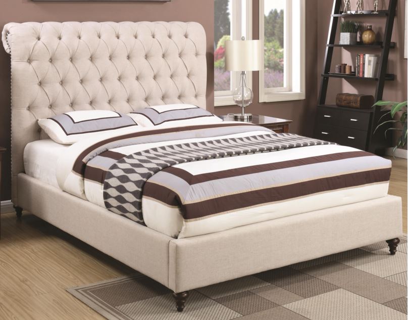 Queen Devon Beige Bed Frame by Coaster - Thumbnail 2