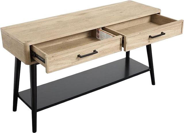 Magnussen Home® Fletcher Driftwood Sofa Table with Black Base-2