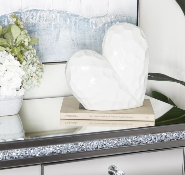 Deco Marche White Heart Dimensional Angled Origami Sculpture-3