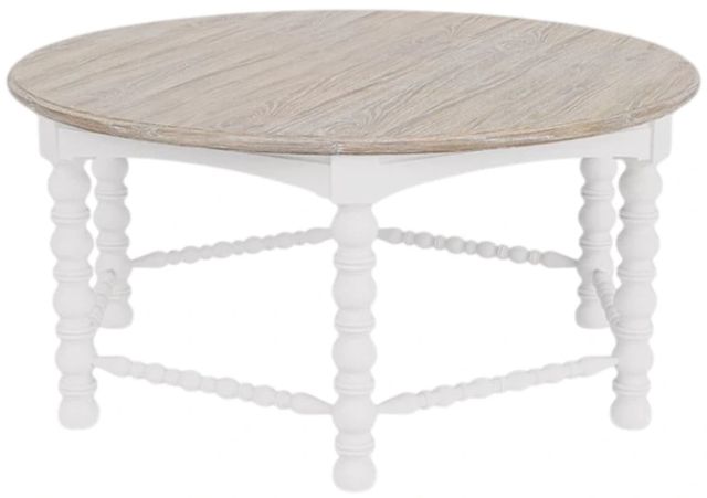 Riverside Furniture Rosalie Hemlock Spindle Coffee Table with White Caps Base-0