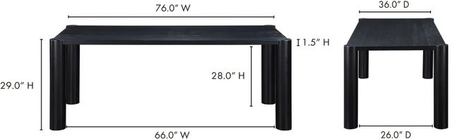 Moe's Home Collection Post Black Small Dining Table-2