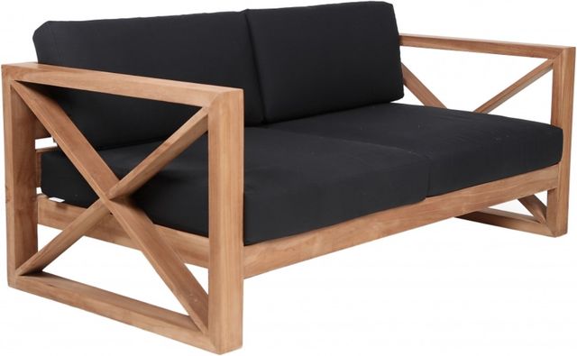 Meridian Furniture Anguilla Black Fabric Outdoor Loveseat-0