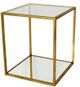 Zeugma Imports Glass Top Rectangular Side Table with Gold Base-0