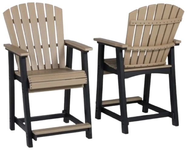 Signature Design by Ashley® Fairen Trail 2-Piece Black/Driftwood Outdoor Counter Stool Set-1