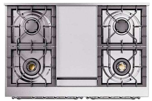 Ilve® Nostalgie II Noblesse 40'' Custom RAL Color Pro Style Dual Fuel Range with Chrome Trim-2