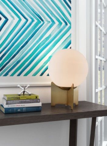 Zuo® Modern Pearl White/Brushed Brass Table Lamp-1