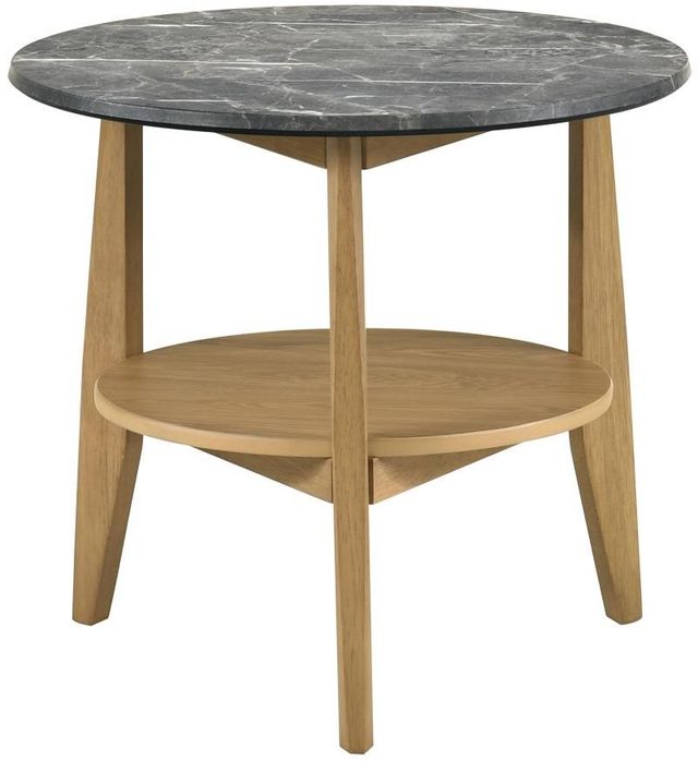 Coaster® Bradley Gray End Table with Natural Base-4