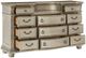 Mazin Furniture Cavalier Silver Dresser with Marble Insert-2