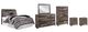 Benchcraft® Derekson 6-Piece Multi Gray Full Panel Headboard Bed Set-0