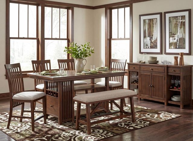 Legacy Classic Langley Fawn Counter Height Dining Table with Wine Storage-1