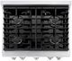 ZLINE Paramount 30" Satin Stainless Steel Pro Style Dual Fuel Range with White Matte Door-4