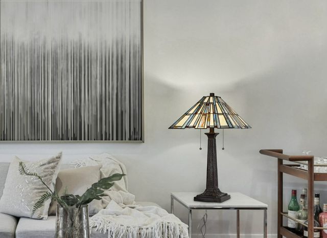 Cal® Lighting & Accessories Tiffany Dark Bronze Table Lamp-3