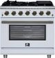 FORNO® Massimo Series Alta Qualita 36" White Pro Style Gas Range-0