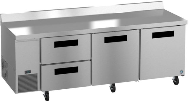 Hoshizaki Steelheart® 93" 30.17 Cu. Ft. Stainless Steel Three Section Worktop Side Mount Refrigerator with Drawer/Door Combo-2