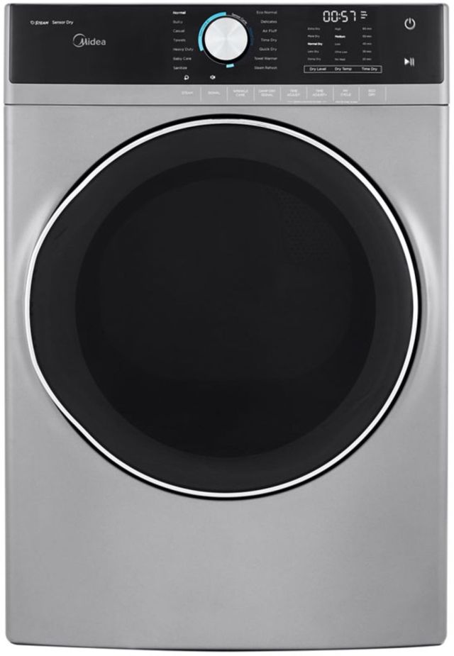 Midea® 8.0 Cu. Ft. Graphite Steel Front Load Electric Dryer-0
