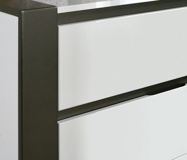 Furniture of America® Birsfelden Metallic Gray/White Chest-3