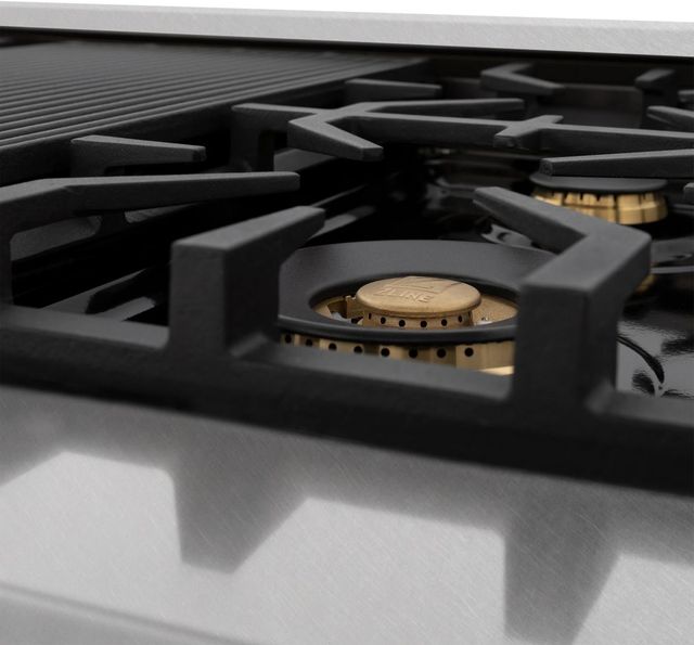 ZLINE Legacy Autograph Edition 48" Satin Stainless Steel Pro-Style Dual Fuel Range with White Matte Door and Champagne Bronze Accents-1