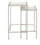 Currey & Company Harte 2-Piece White Nesting Table with Nickel Farme Set-1