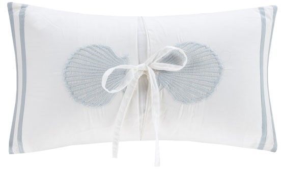 Olliix by Harbor House White Crystal Beach Embroidered Oblong Pillow-0