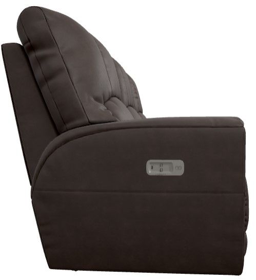 La-Z-Boy® Cassian Dark Chocolate Leather Power Reclining Sofa with Headrest-3