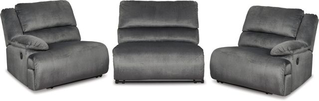 Signature Design by Ashley® Clonmel 3-Piece Charcoal Power Reclining Sectional with Armless Chair-0