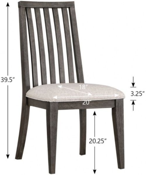 Winners Only® Maybrook Beige/Dark Oak Dining Side Chair-2