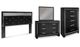 Signature Design by Ashley® Kaydell 4-Piece Black King Upholstered Panel Headboard Bedroom Set-0
