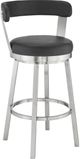 Armen Living Bryant Black/Brushed Stainless Steel Swivel Bar Stool-0