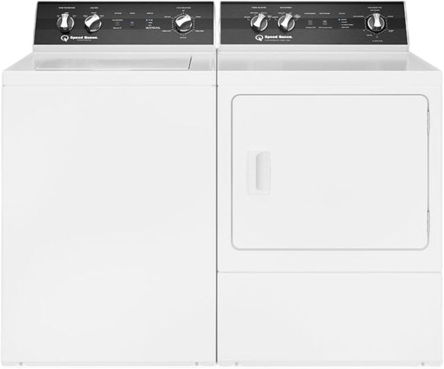Speed Queen® White Top Load Washer & Electric Dryer Laundry Pair-0