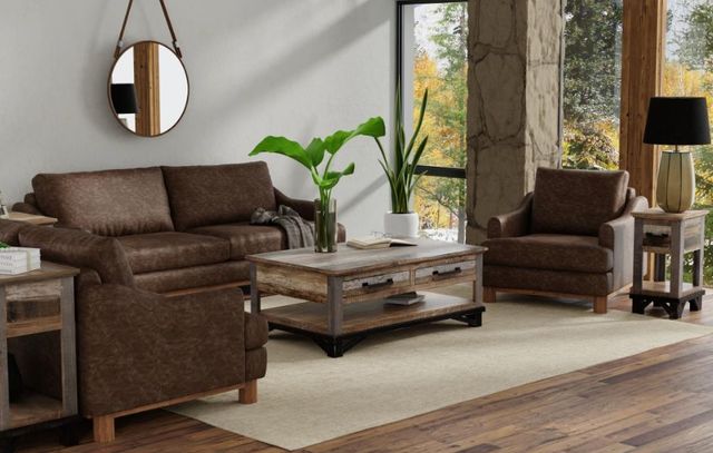 International Furniture Direct Olimpia Brown 39" Arm Chair-1