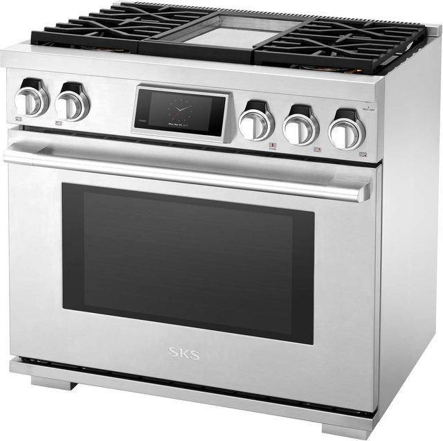 SKS 36" Stainless Steel Pro Style Dual Fuel Range-3