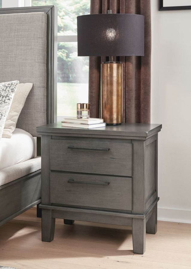 Benchcraft® Hallanden Antiqued Gray Nightstand-3