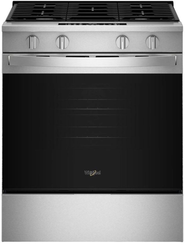 Whirlpool® 30'' Stainless Steel Smart Slide-In Gas Range with Air Cooking Technology and Steam Clean-0