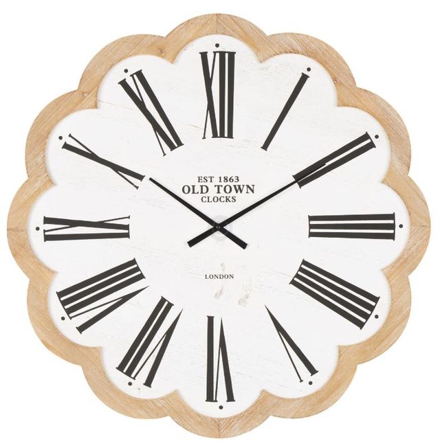 Deco Marche White Floral Wall Clock-0