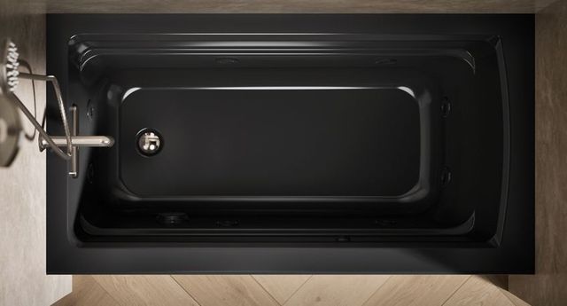  KOHLER® Archer® Black 60" x 32" Alcove Heated Whirlpool Bath - Left Drain-3