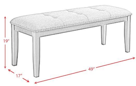Elements International Everdeen Charcoal/Gray Dining Bench-1