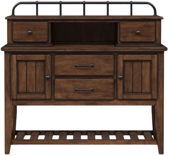 Bernards Danville Brown Buffet with Hutch-1