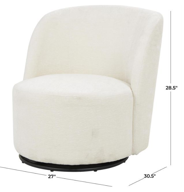 Deco Marche White Swivel Accent Chair-3
