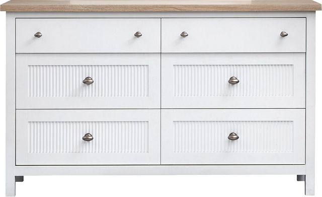 Magnussen Home® Windmill Harbour Sand/White Whisp Double Drawer Dresser-2
