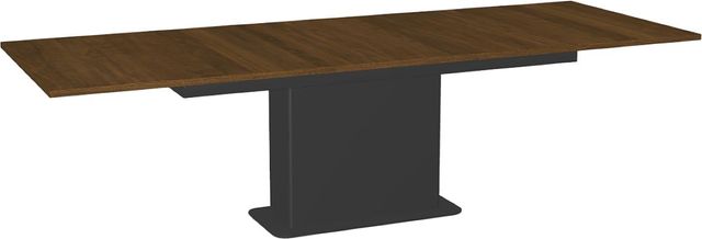 Amisco Customizable Lucarelli 108" Rectangular Extendable Table with 1" Walnut Veneer Top and 1 Leaf-1