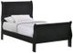 Elements International Louis Philippe Black Twin Panel Bed-0